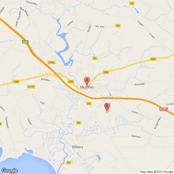 Plan des salles de sport de Muzillac