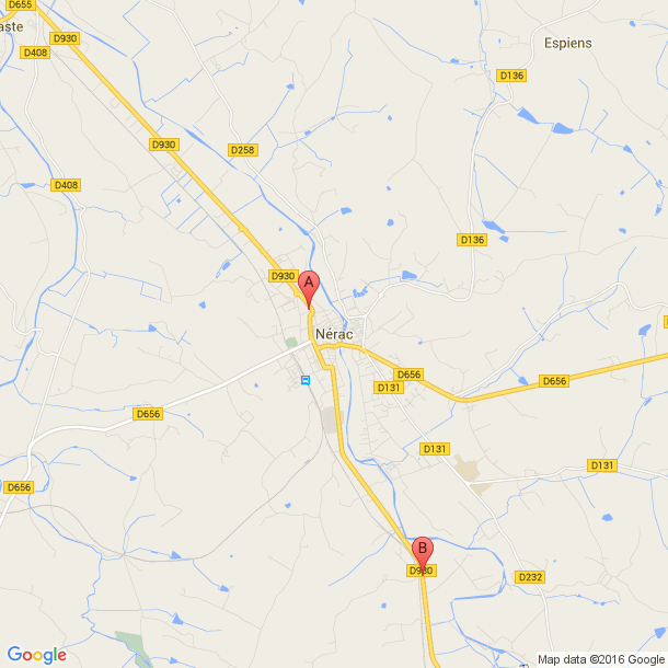 Plan des salles de sport de Nérac