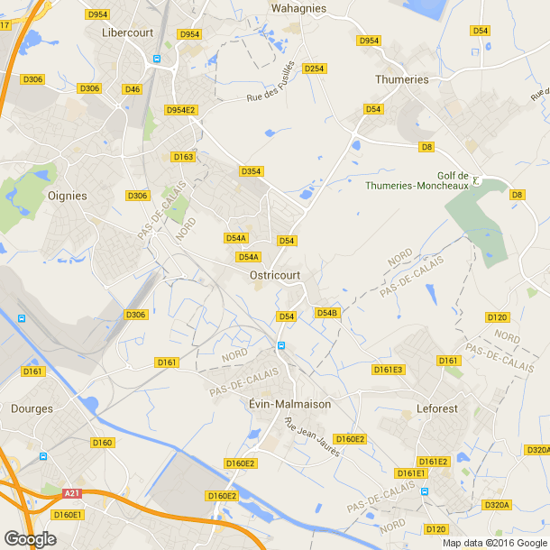 Plan des salles de sport de Ostricourt