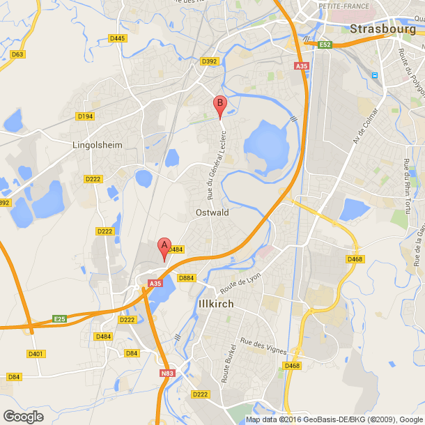 Plan des salles de sport de Ostwald