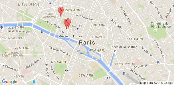 Plan des salles de sport du 1er arrondissement de Paris