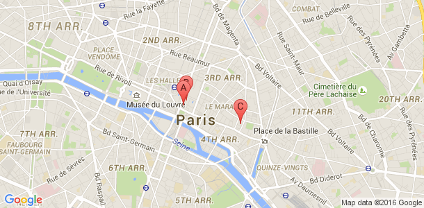 Plan des salles de sport du 4eme arrondissement de Paris