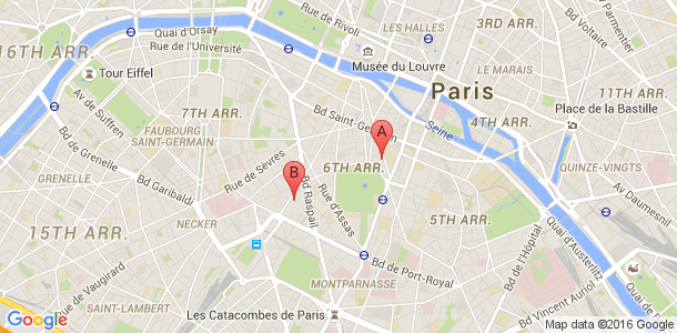 Plan des salles de sport du 6eme arrondissement de Paris