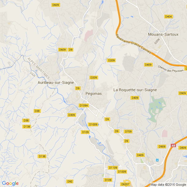 Plan des salles de sport de Pegomas