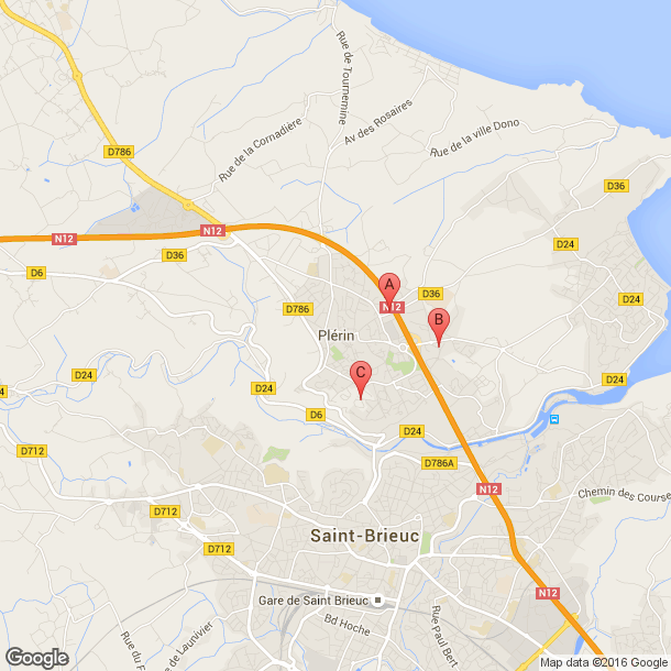 Plan des salles de sport de Plérin