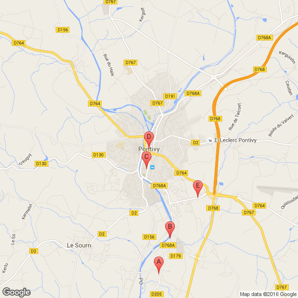 Plan des salles de sport de Pontivy