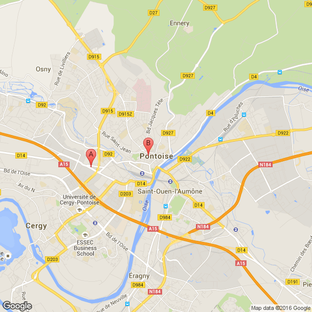 Plan des salles de sport de Pontoise