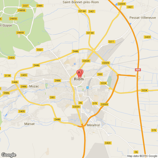 Plan des salles de sport de Riom