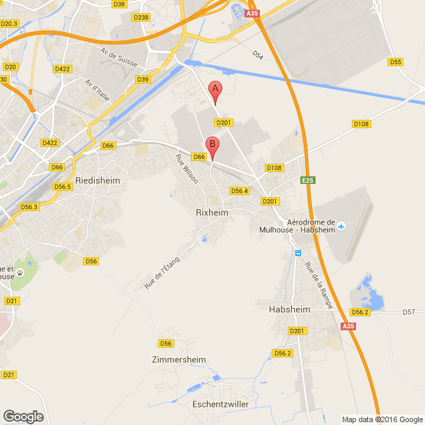 Plan des salles de sport de Rixheim