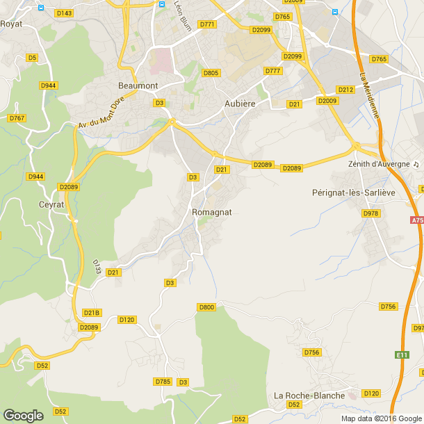 Plan des salles de sport de Romagnat