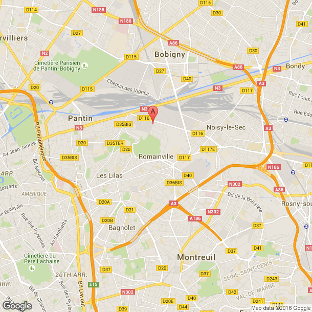 Plan des salles de sport de Romainville