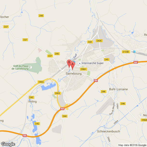 Plan des salles de sport de Sarrebourg