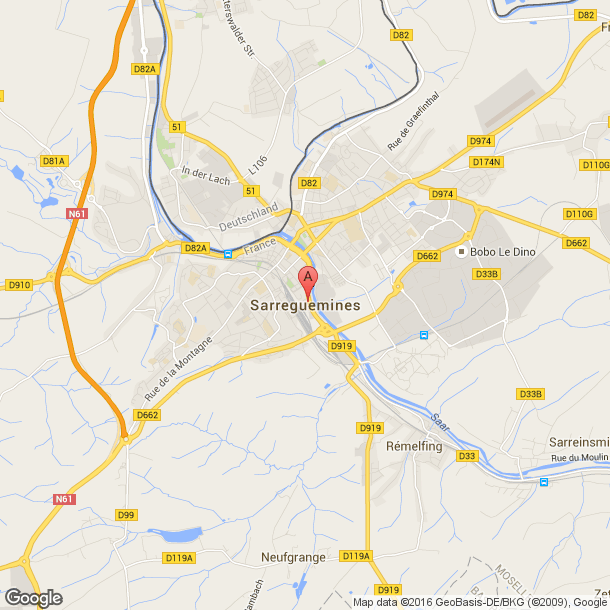Plan des salles de sport de Sarreguemines