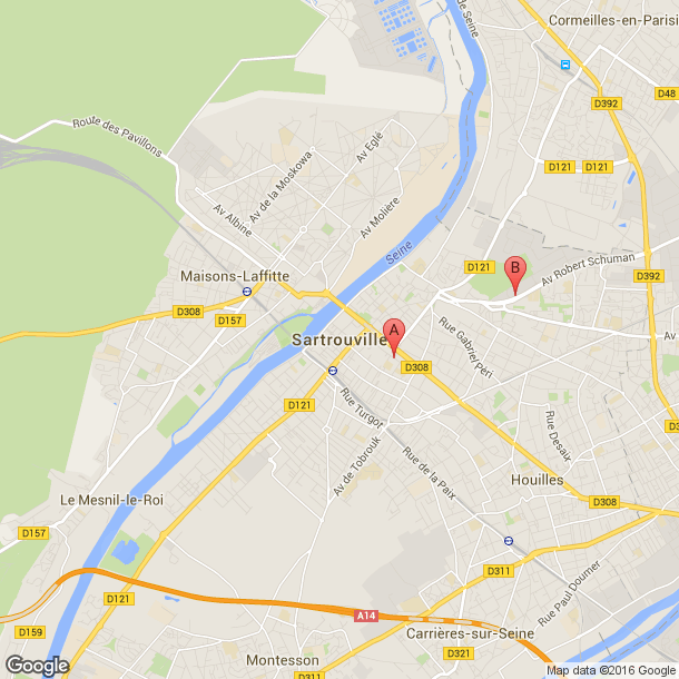 Plan des salles de sport de Sartrouville