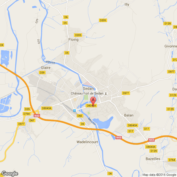 Plan des salles de sport de Sedan