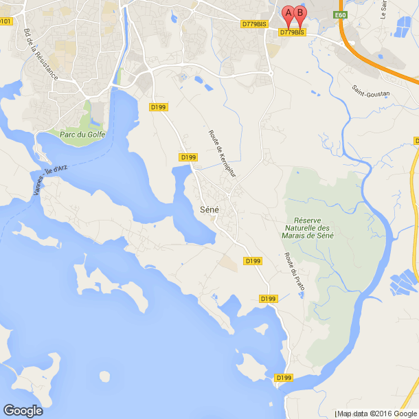 Plan des salles de sport de Séné