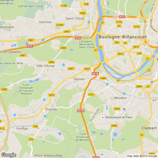 Plan des salles de sport de Sèvres