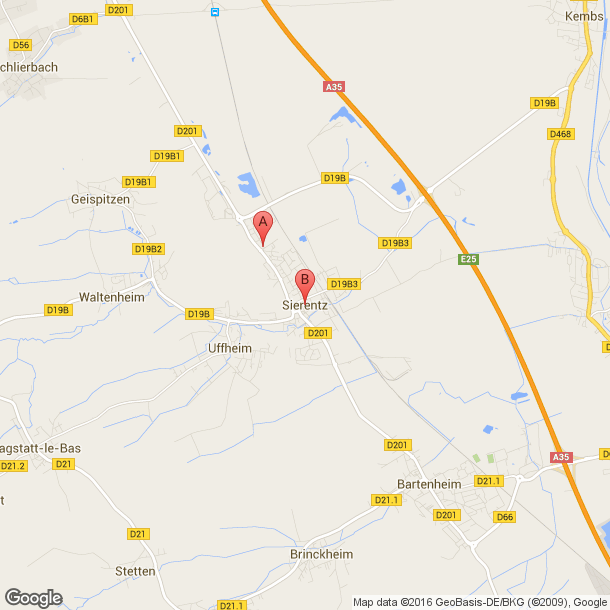 Plan des salles de sport de Sierentz