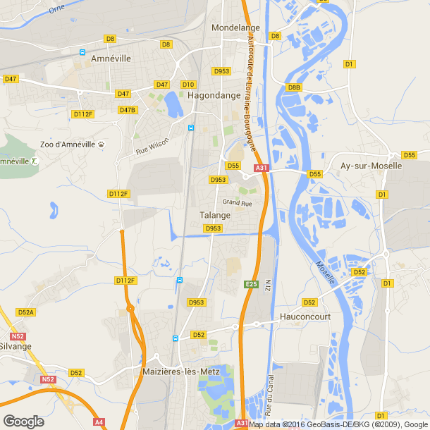 Plan des salles de sport de Talange