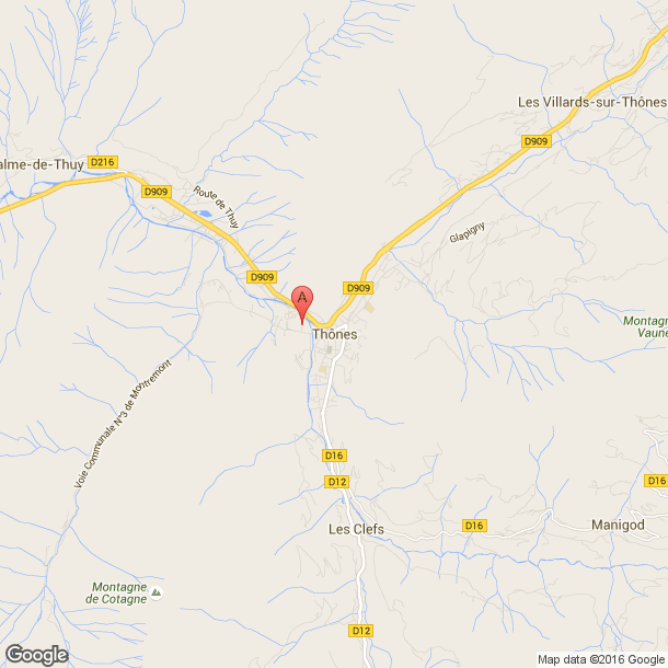 Plan des salles de sport de Thones