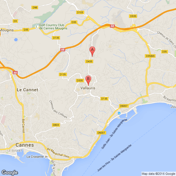 Plan des salles de sport de Vallauris