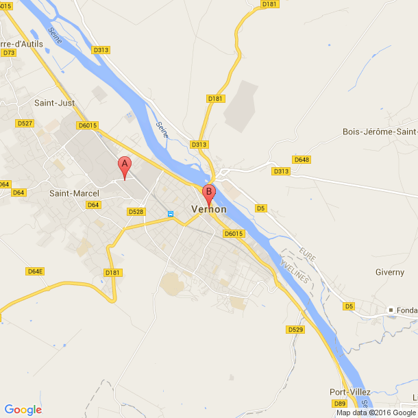 Plan des salles de sport de Vernon