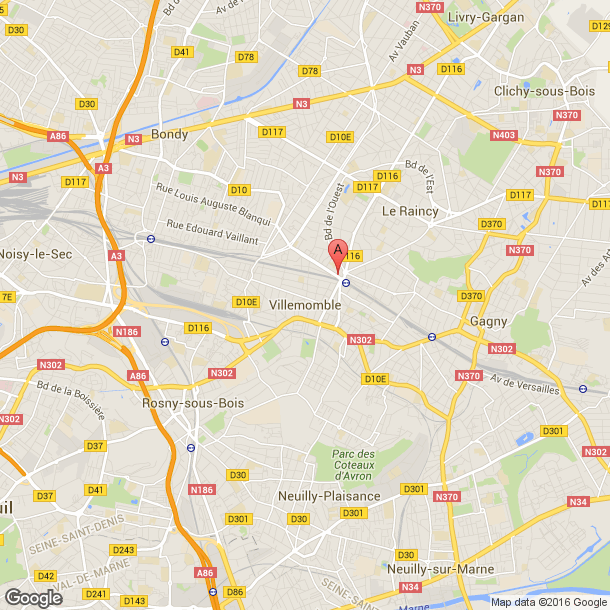 Plan des salles de sport de Villemomble