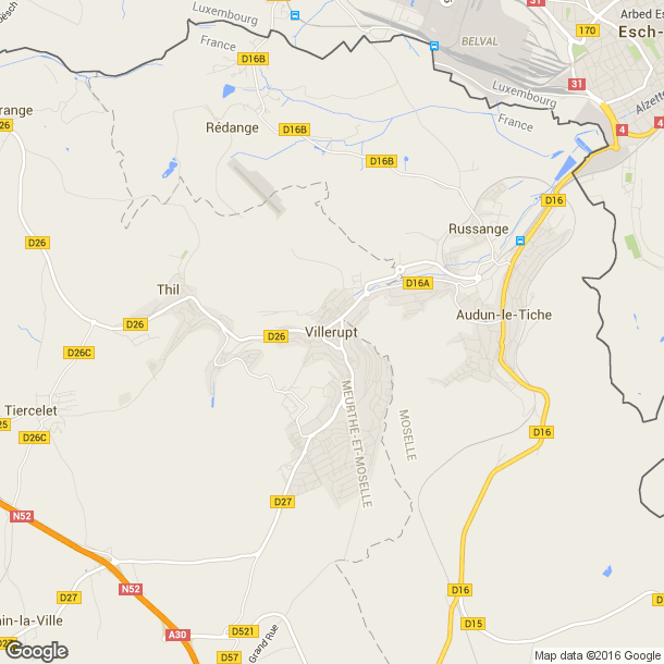 Plan des salles de sport de Villerupt