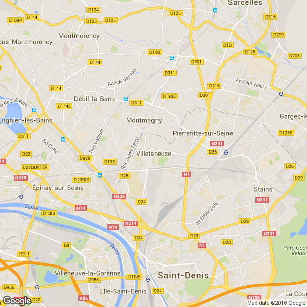 Plan des salles de sport de Villetaneuse