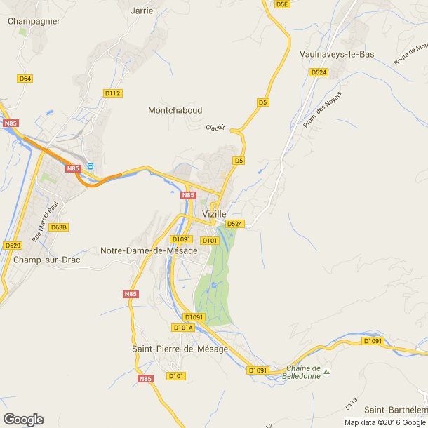 Plan des salles de sport de Vizille
