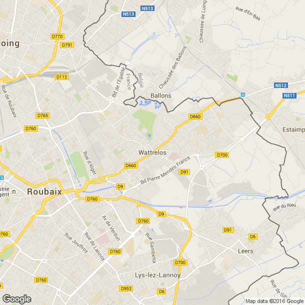 Plan des salles de sport de Wattrelos