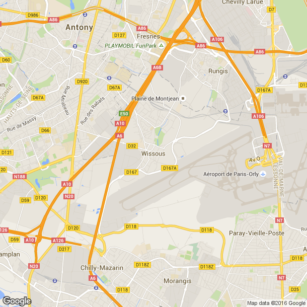 Plan des salles de sport de Wissous