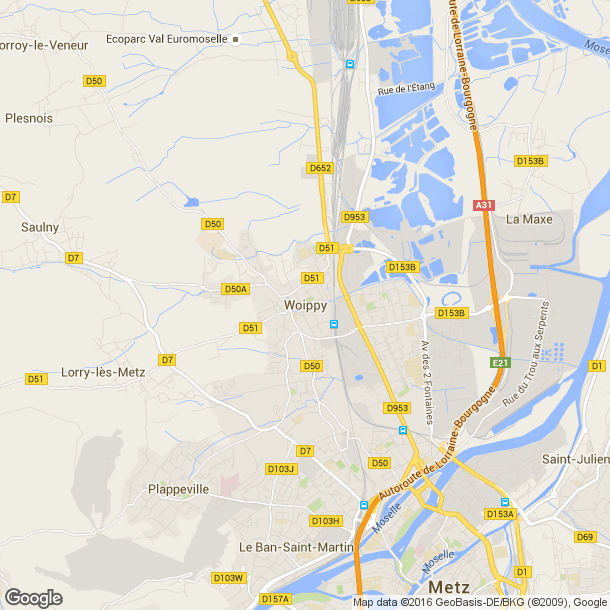Plan des salles de sport de Woippy
